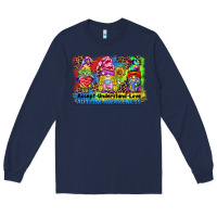 Navy accept understand love autism awareness western background Long Sleeve Tee - BarkalooDesign