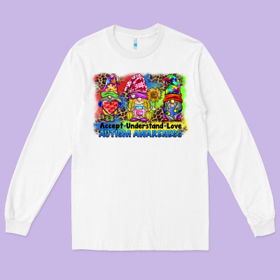Accept Understand Love Autism Awareness Western Background Long Sleeve Tee Designed By Barkaloodesign