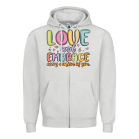 Dove Grey love and embrace every version of you Zipper Hoodie - MaliasSmallBusiness