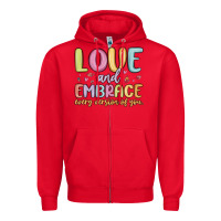 Red love and embrace every version of you Zipper Hoodie - MaliasSmallBusiness