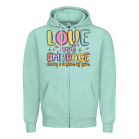 Seafoam love and embrace every version of you Zipper Hoodie - MaliasSmallBusiness