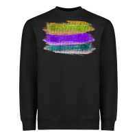Black Green Purple Cyan Colored Triple Brush Strokes Heavyweight Sweatshirt - Bettercallsaul