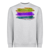 Heather Grey Green Purple Cyan Colored Triple Brush Strokes Heavyweight Sweatshirt - Bettercallsaul