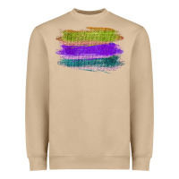 Green Purple Cyan Colored Triple Brush Strokes Heavyweight Sweatshirt | Teevron
