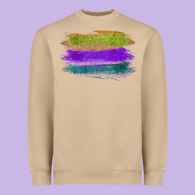 Green Purple Cyan Colored Triple Brush Strokes Heavyweight Sweatshirt Designed By Bettercallsaul