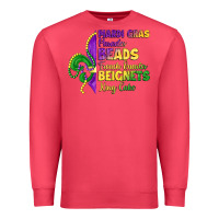 Cardinal mardi gras parades beads french quarter beignets k Premium Sweatshirt - LillyAllenDesigns