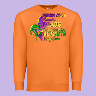 Mardi Gras Parades Beads French Quarter Beignets K Premium Sweatshirt Designed By Lillyallendesigns
