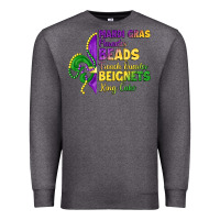 Charcoal Heather mardi gras parades beads french quarter beignets k Premium Sweatshirt - LillyAllenDesigns