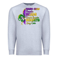 Heather Grey mardi gras parades beads french quarter beignets k Premium Sweatshirt - LillyAllenDesigns