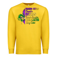 Lemon mardi gras parades beads french quarter beignets k Premium Sweatshirt - LillyAllenDesigns