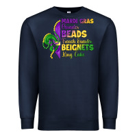 Navy mardi gras parades beads french quarter beignets k Premium Sweatshirt - LillyAllenDesigns