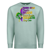 Seafoam mardi gras parades beads french quarter beignets k Premium Sweatshirt - LillyAllenDesigns