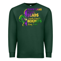 Sports Green mardi gras parades beads french quarter beignets k Premium Sweatshirt - LillyAllenDesigns