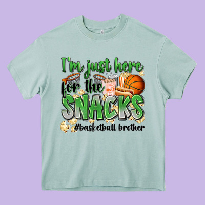 I'm Just Here For The Snacks #basketball Brother Heavy Core Tee Designed By Zillion Design Studio