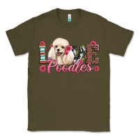 Army Green love poodles Classic Tee - Artiststas
