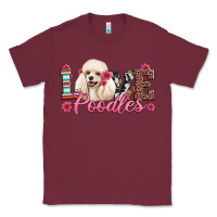Burgundy love poodles Classic Tee - Artiststas