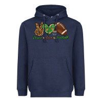 Navy peace love football Heavyweight Hoodie - BundleAndBundleShop