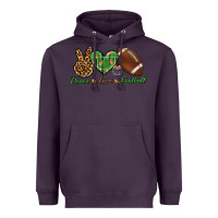 Plum peace love football Heavyweight Hoodie - BundleAndBundleShop