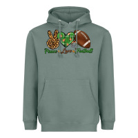Sage peace love football Heavyweight Hoodie - BundleAndBundleShop