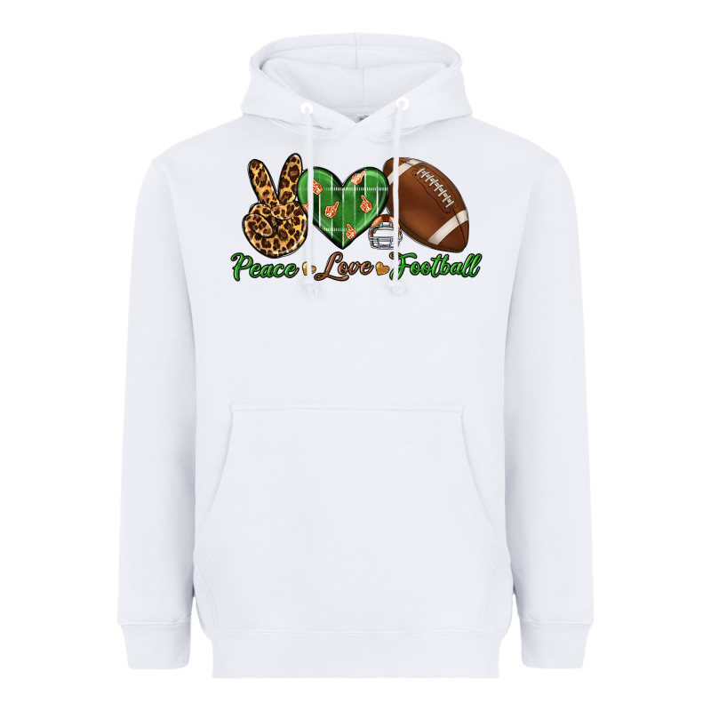 Peace Love Football Heavyweight Hoodie by BundleAndBundleShop | Teevron