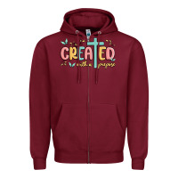 Burgundy created with a purpose Zipper Hoodie - MaliasSmallBusiness