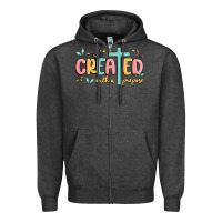 Charcoal Heather created with a purpose Zipper Hoodie - MaliasSmallBusiness