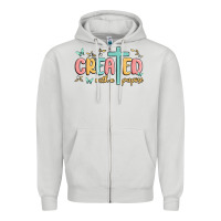 Dove Grey created with a purpose Zipper Hoodie - MaliasSmallBusiness