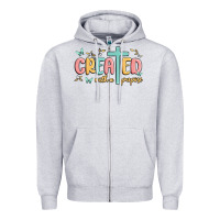 Heather Grey created with a purpose Zipper Hoodie - MaliasSmallBusiness