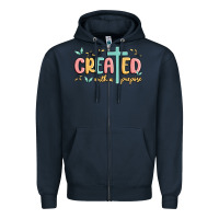 Navy created with a purpose Zipper Hoodie - MaliasSmallBusiness