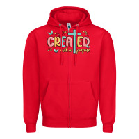 Red created with a purpose Zipper Hoodie - MaliasSmallBusiness