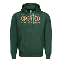 Sports Green created with a purpose Zipper Hoodie - MaliasSmallBusiness