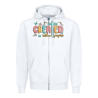 White created with a purpose Zipper Hoodie - MaliasSmallBusiness