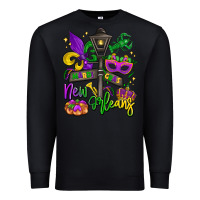Black new orleans mardi gras Premium Sweatshirt - LillyAllenDesigns
