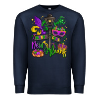 Navy new orleans mardi gras Premium Sweatshirt - LillyAllenDesigns