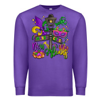 Purple new orleans mardi gras Premium Sweatshirt - LillyAllenDesigns