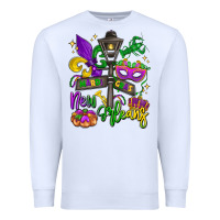 White new orleans mardi gras Premium Sweatshirt - LillyAllenDesigns