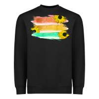 Black Colored Triple Sunflower Brush Strokes Heavyweight Sweatshirt - Bettercallsaul