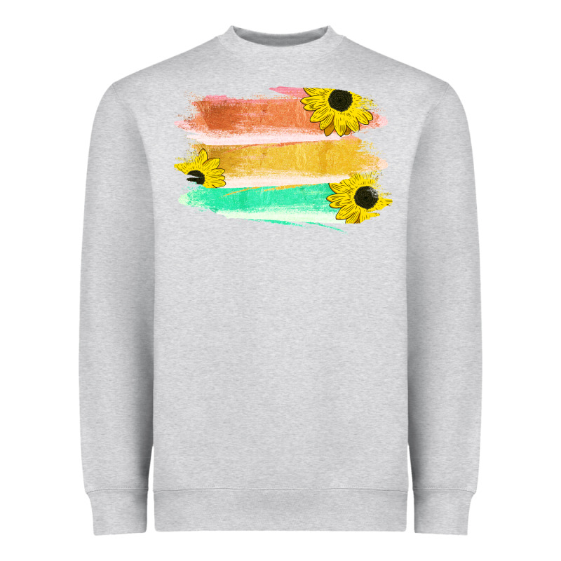 Colored Triple Sunflower Brush Strokes Heavyweight Sweatshirt by Bettercallsaul | Teevron