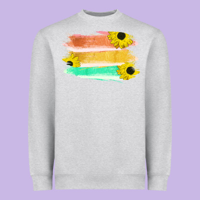 Colored Triple Sunflower Brush Strokes Heavyweight Sweatshirt Designed By Bettercallsaul