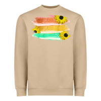 Mushroom Colored Triple Sunflower Brush Strokes Heavyweight Sweatshirt - Bettercallsaul