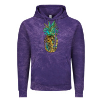 Cloud Purple leopar turquoise pineapple Vintage Hoodie - JahusDesignShop