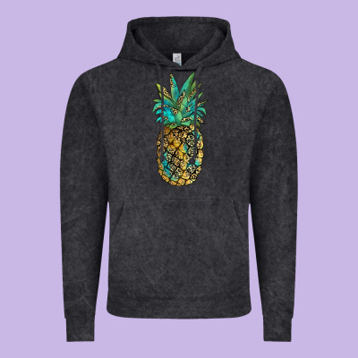 Leopar Turquoise Pineapple Vintage Hoodie Designed By Jahusdesignshop