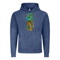 Vintage Denim leopar turquoise pineapple Vintage Hoodie - JahusDesignShop