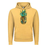 Vintage Mustard leopar turquoise pineapple Vintage Hoodie - JahusDesignShop