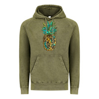 Vintage Olive leopar turquoise pineapple Vintage Hoodie - JahusDesignShop