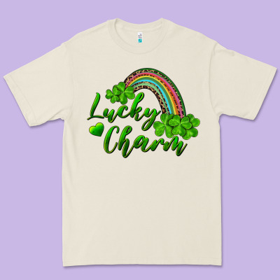 Premium Tee Lucky charm rainbow and shamrocks