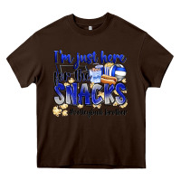 Chocolate Brown im just here for the snacks volleyball brother Heavy Core Tee - Zillion Design Studio
