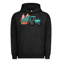Pigment Black Christmas tree tractor Urban Hoodie - CowGirlArtShop
