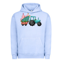 Pigment Grape Ice Christmas tree tractor Urban Hoodie - CowGirlArtShop