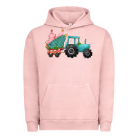 Pigment Salmon Christmas tree tractor Urban Hoodie - CowGirlArtShop